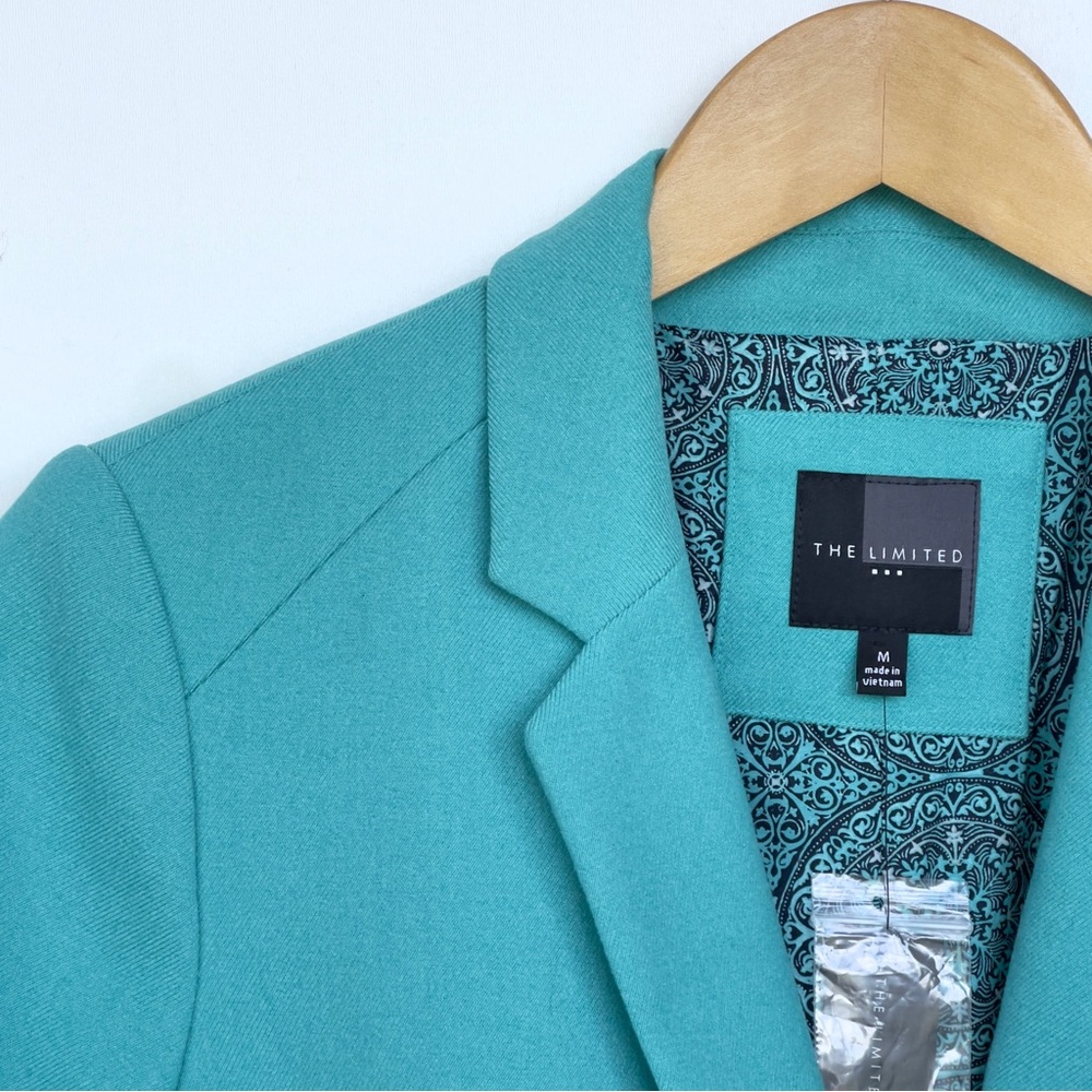 THE LIMITED Jacket Two Buttons Satin Contrast Lining 3/4 Sleeve w/Three Buttons - Picture 6 of 16